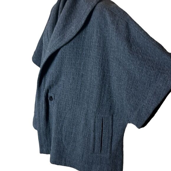 Eileen fisher angora blend boxy short sleeve sweater top medium grey - Picture 2 of 7